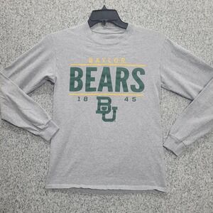 Image One Baylor Bears Long Sleeve T-Shirt Mens Small Gray NCAA BU 1845 Cotton